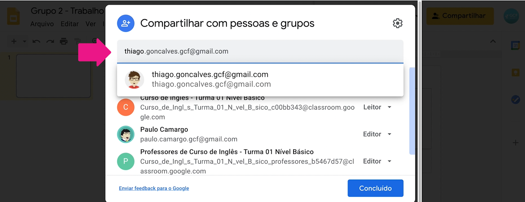 Como criar trabalhos em grupo no Google Sala de Aula 11